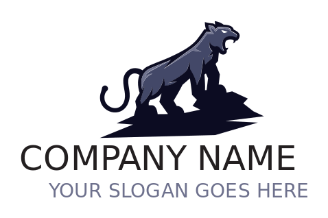 animal logo maker side view of panther