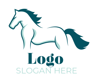 Make an animal logo of side view stallion