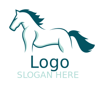 Make an animal logo of side view stallion