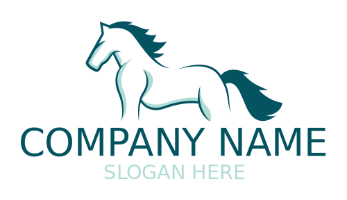 Make an animal logo of side view stallion