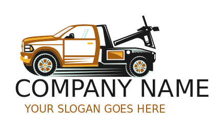 auto logo maker side view tow truck illustration