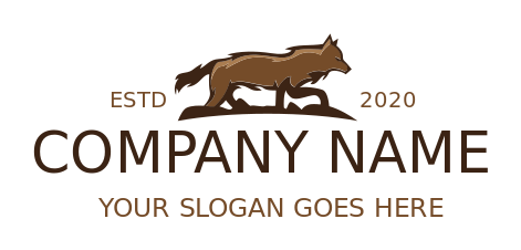 animal logo online side view wolf walking