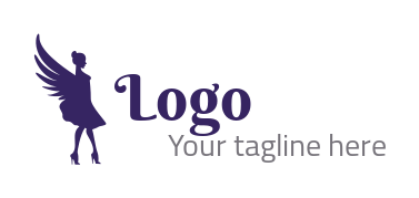 entertainment logo silhouette angel with wings