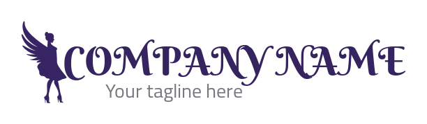 entertainment logo silhouette angel with wings