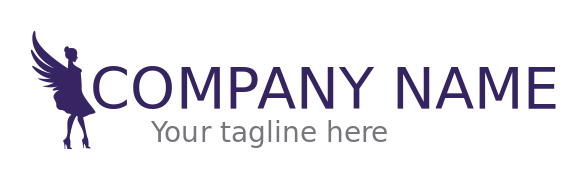 entertainment logo silhouette angel with wings