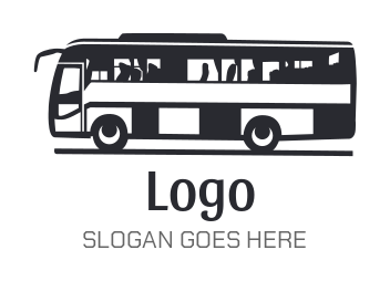 Create a silhouette of bus side profile