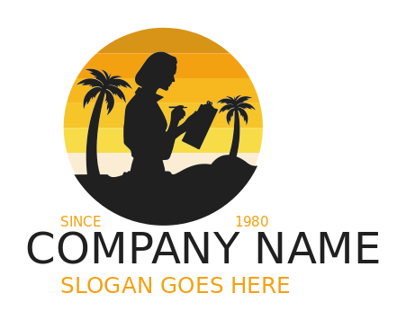 publishing logo silhouette female writer