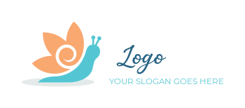 spa logo silhouette flower on snail shell