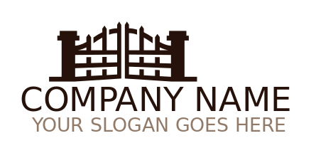 home improvement logo gate with spikes and pillars