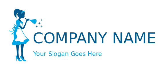 cleaner logo silhouette of a maid with duster