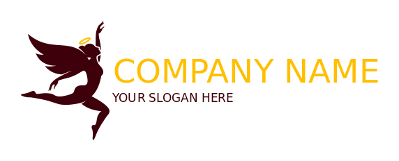 childcare logo silhouette of angel running