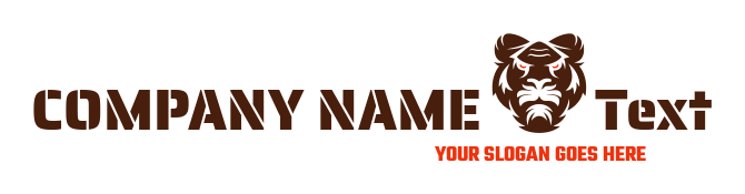 animal logo silhouette of angry faced tiger