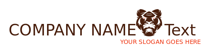 animal logo silhouette of angry faced tiger