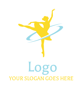 dance school logo ballerina in dance pose