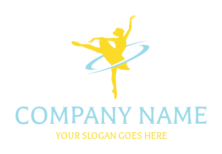 dance school logo ballerina in dance pose
