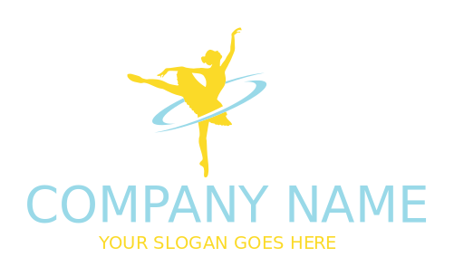 dance school logo ballerina in dance pose