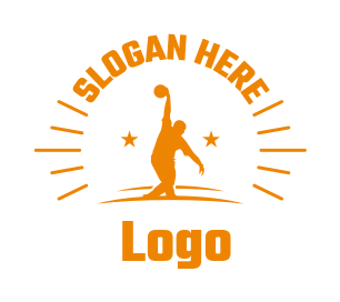 sports logo silhouette of basketball player