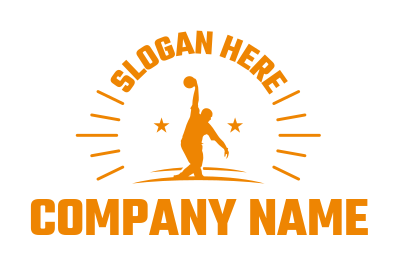 sports logo silhouette of basketball player
