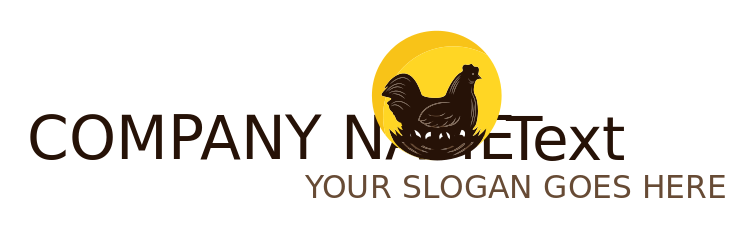 farm logo chicken laying eggs in circle