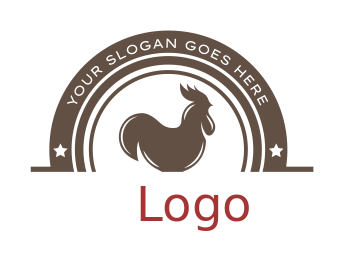 chicken restaurant logo silhouette of rooster