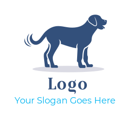 pet logo silhouette of dog side profile