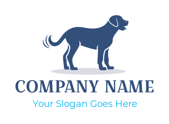 pet logo silhouette of dog side profile