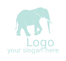 animal logo silhouette elephant with tusk trunk