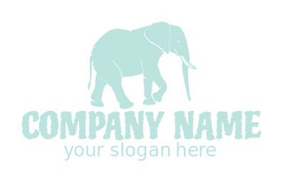silhouette logo sample of elephant with tusk and trunk