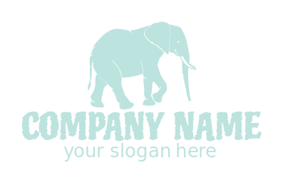 animal logo silhouette elephant with tusk trunk