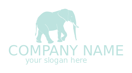 animal logo silhouette elephant with tusk trunk