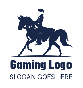 sports logo silhouette of equestrian on horse