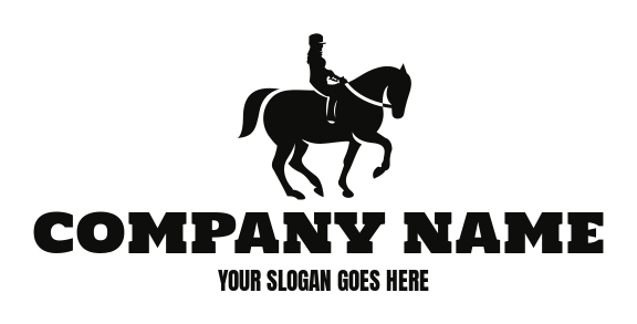 silhouette of equestrian on stallion logo idea