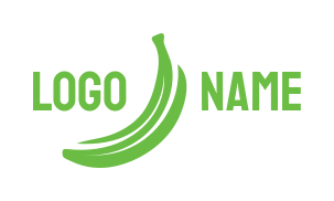 food logo online silhouette of green banana