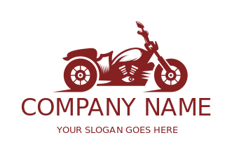 auto bike shop logo silhouette of heavy bike