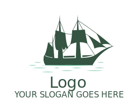 travel logo icon sail boat with mast sails