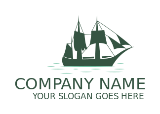 travel logo icon sail boat with mast sails