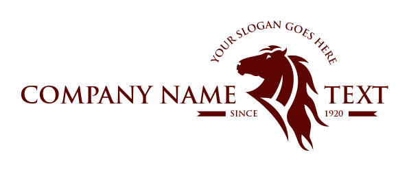 silhouette of stallion with mane logo template