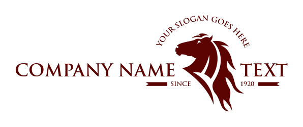 animal logo silhouette of stallion with mane