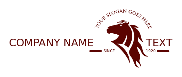 animal logo silhouette of stallion with mane