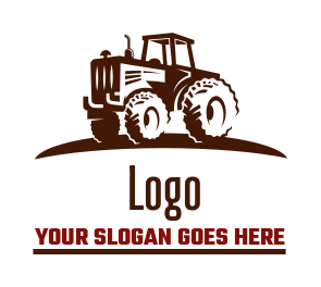 agriculture logo online silhouette of tractor