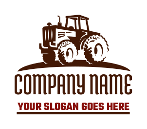 agriculture logo online silhouette of tractor