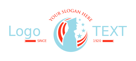 security logo online silhouette of veteran