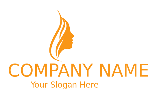 silhouette of woman face and hair swooshes logo icon