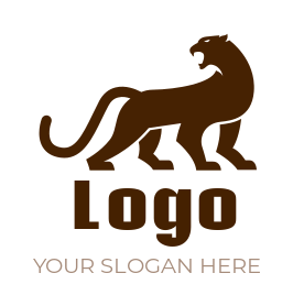 animal logo icon silhouette panther growling