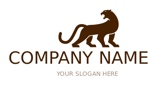 animal logo icon silhouette panther growling