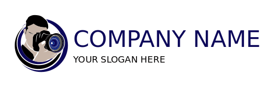 photographer logo holding dslr camera