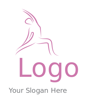 silhouette pilates position woman in line art logo sample
