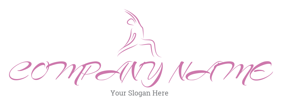 silhouette pilates position woman in line art logo sample