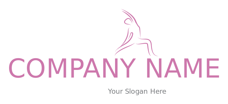 silhouette pilates position woman in line art logo sample