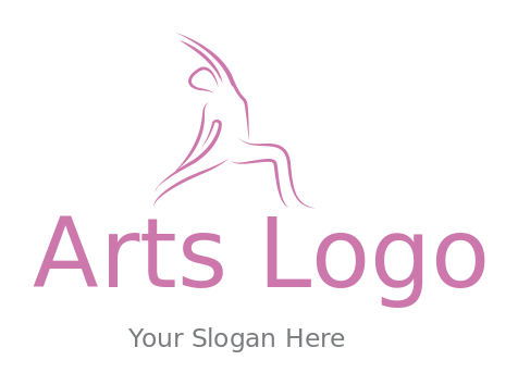 silhouette pilates position woman in line art logo sample